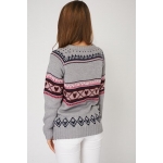 NEW WOMENS GORGEOUS CONTRAST KNIT JUMPER WITH SWEETHESS PRINT SIZES XS S M L XL