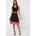 NEW Ladies women Black And Purple Skater Dress size 8 10 12 14