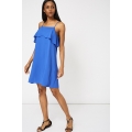 NEW Gorgeous Ladies BLUE FRILLED TOP DRESS EX-BRANDED sizes 8 10 12 14 16 18 20 22