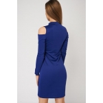 NEW WOMENS GORGEOUS COLD SHOULDER DRESS IN BLUE EX-BRANDED sizes 8 10 12 14 16